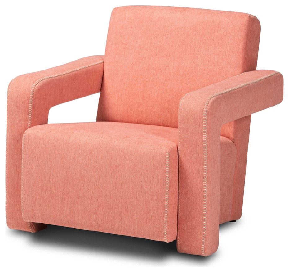 Modern Contemporary Light Red Fabric Upholstered Armchair   Contemporary   Armchairs And Accent Chairs   by Imtinanz  LLC  Houzz