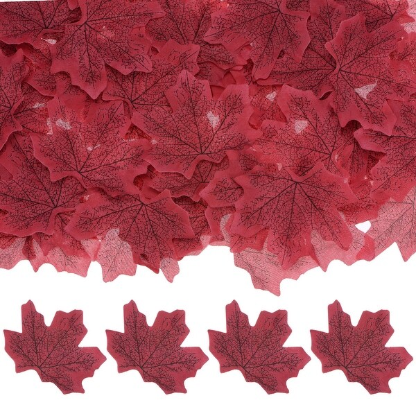 200Pcs Artificial Maple Leaves，Fake Fall Leaves Faux Autumn Leaf Fall