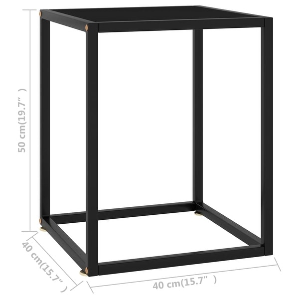 Coffee Table Black with Black Glass 15.7