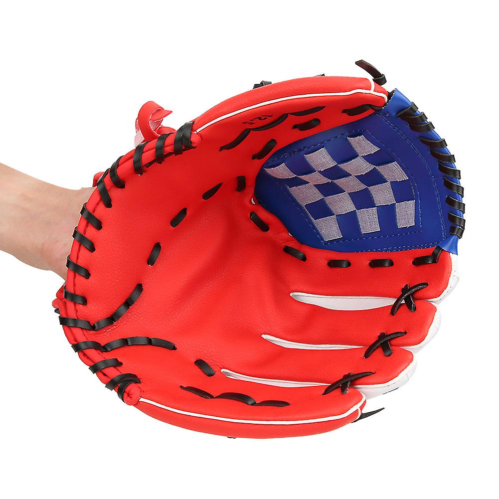 Pu Leather Baseball Glove Practicing Training Competition Gloves For Children(red 11.5 Inch)