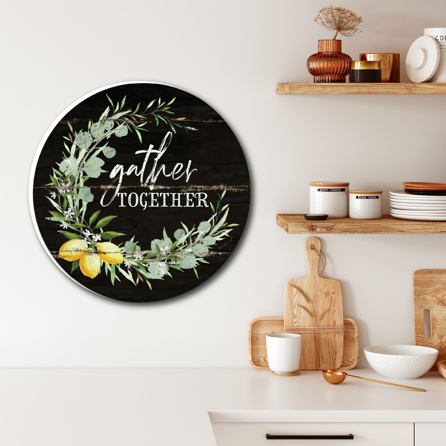 Courtside Market Together Wreath Circular Board Wall Art