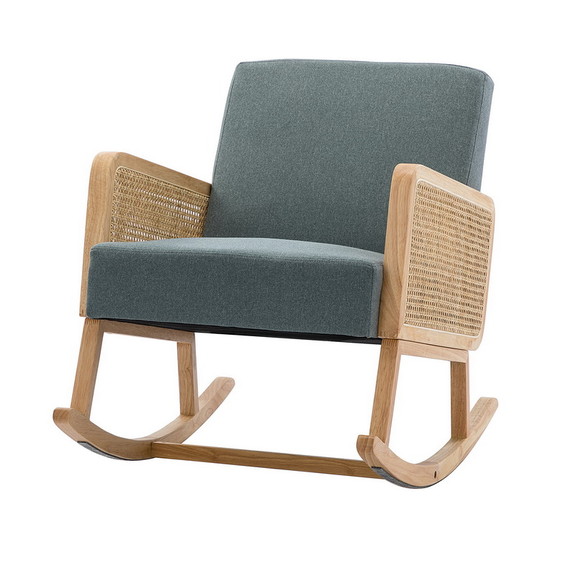 Trachin Rocking Chair with Rattan Arms W113756058