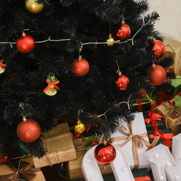 Black Halloween Style 7ft Artificial Christmas Tree