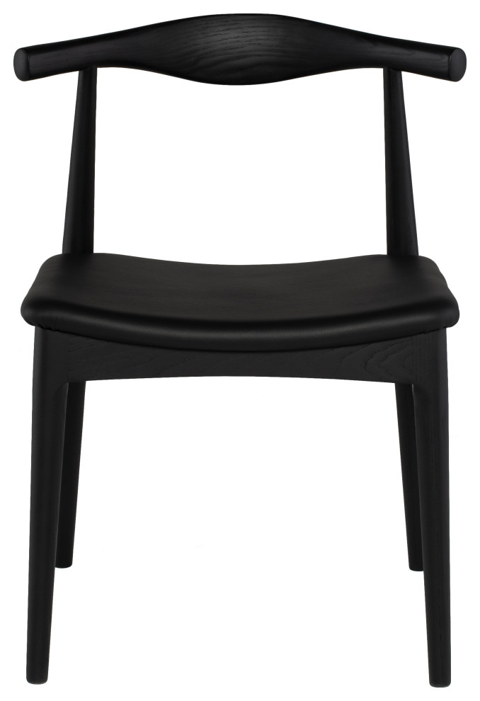 Saal Dining Chair  Black Leather   Midcentury   Dining Chairs   by HedgeApple  Houzz