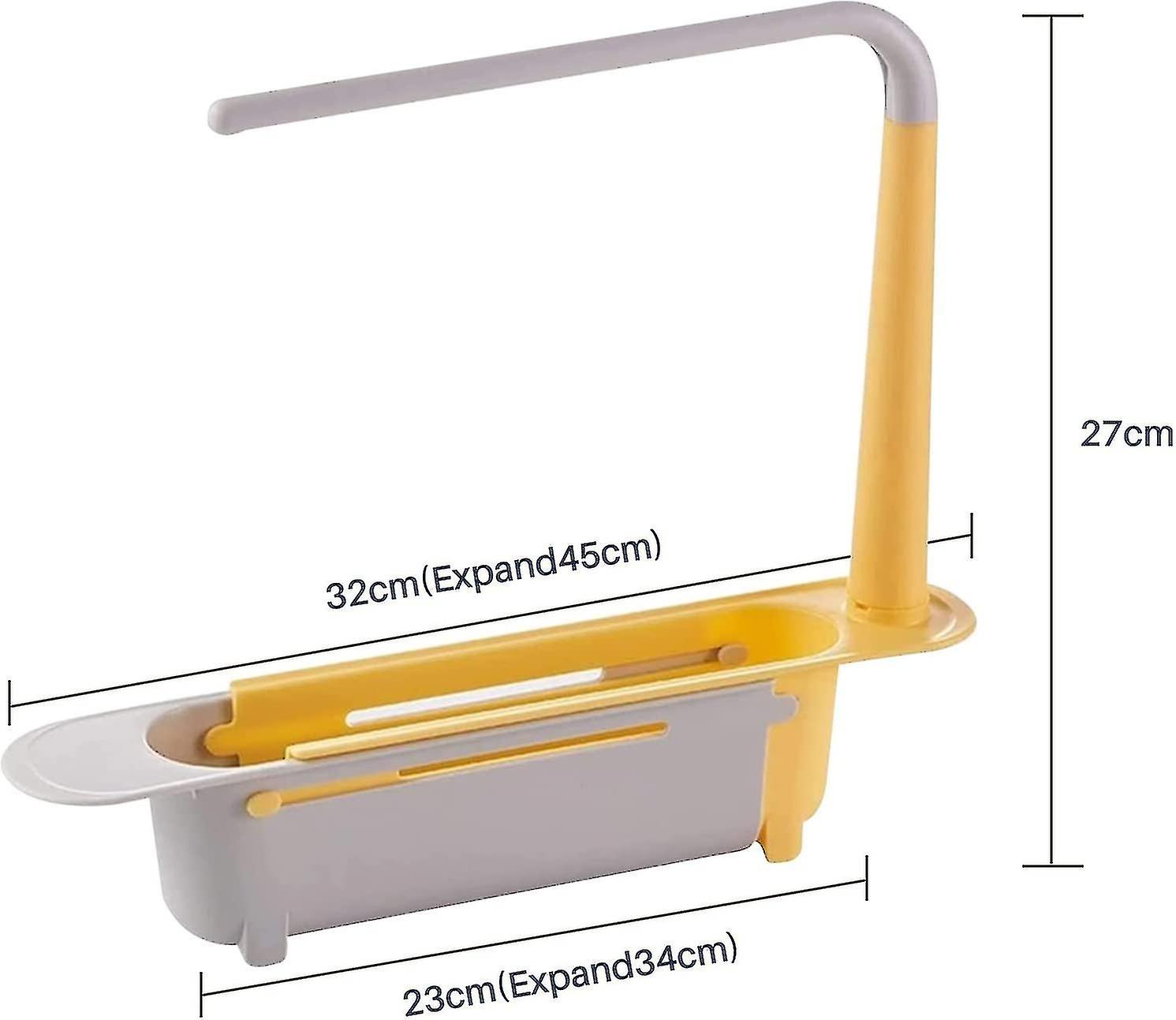 Expandable Telescopic Holder， Kitchen Organizer Sink Drain Rack