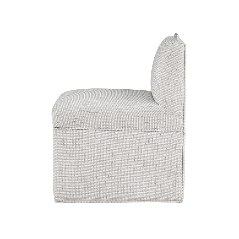 Modern Upholstered Castered Chair in Ashen for Kitchen Counter and Dining Room