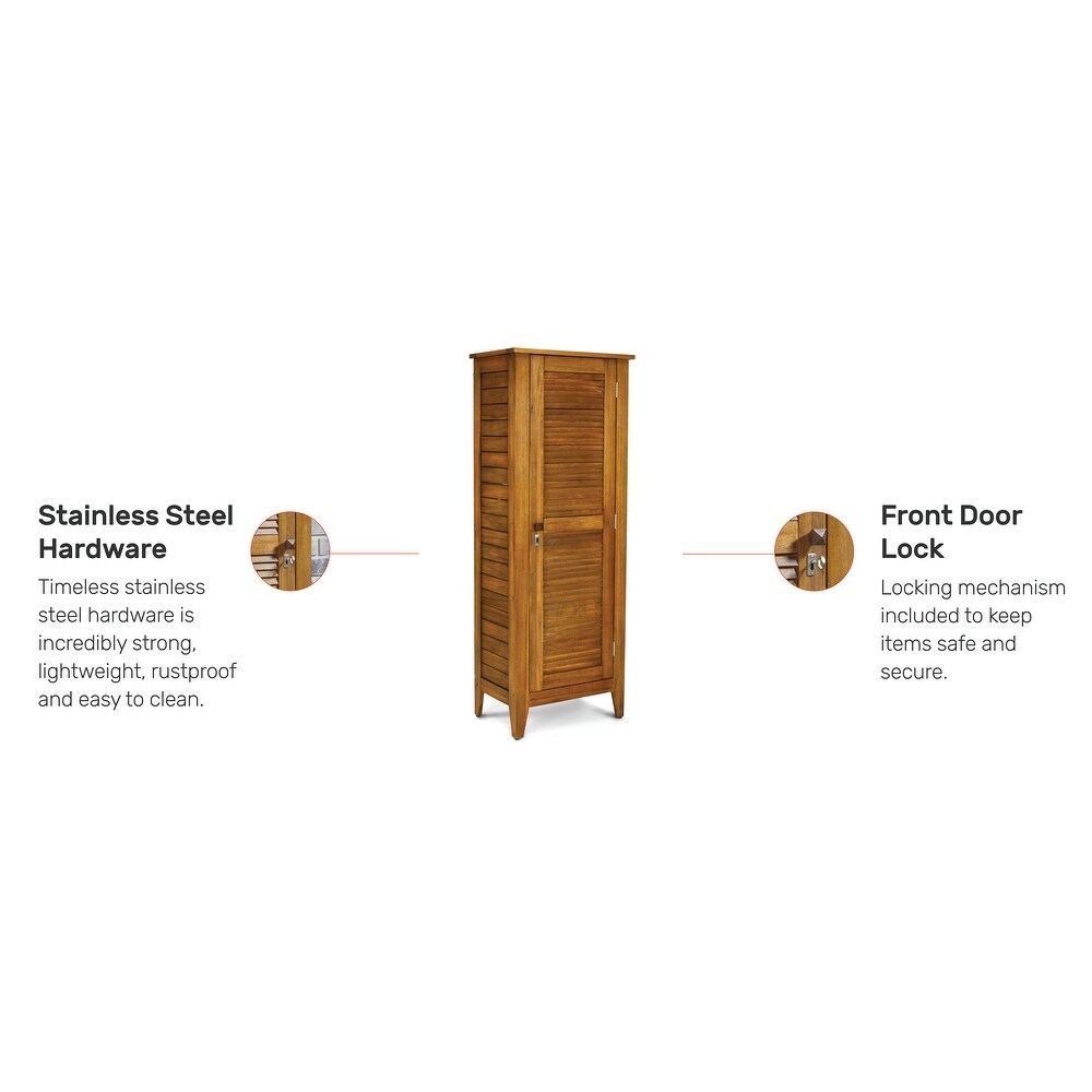 Maho Outdoor Golden Teak Single Door Storage Cabinet