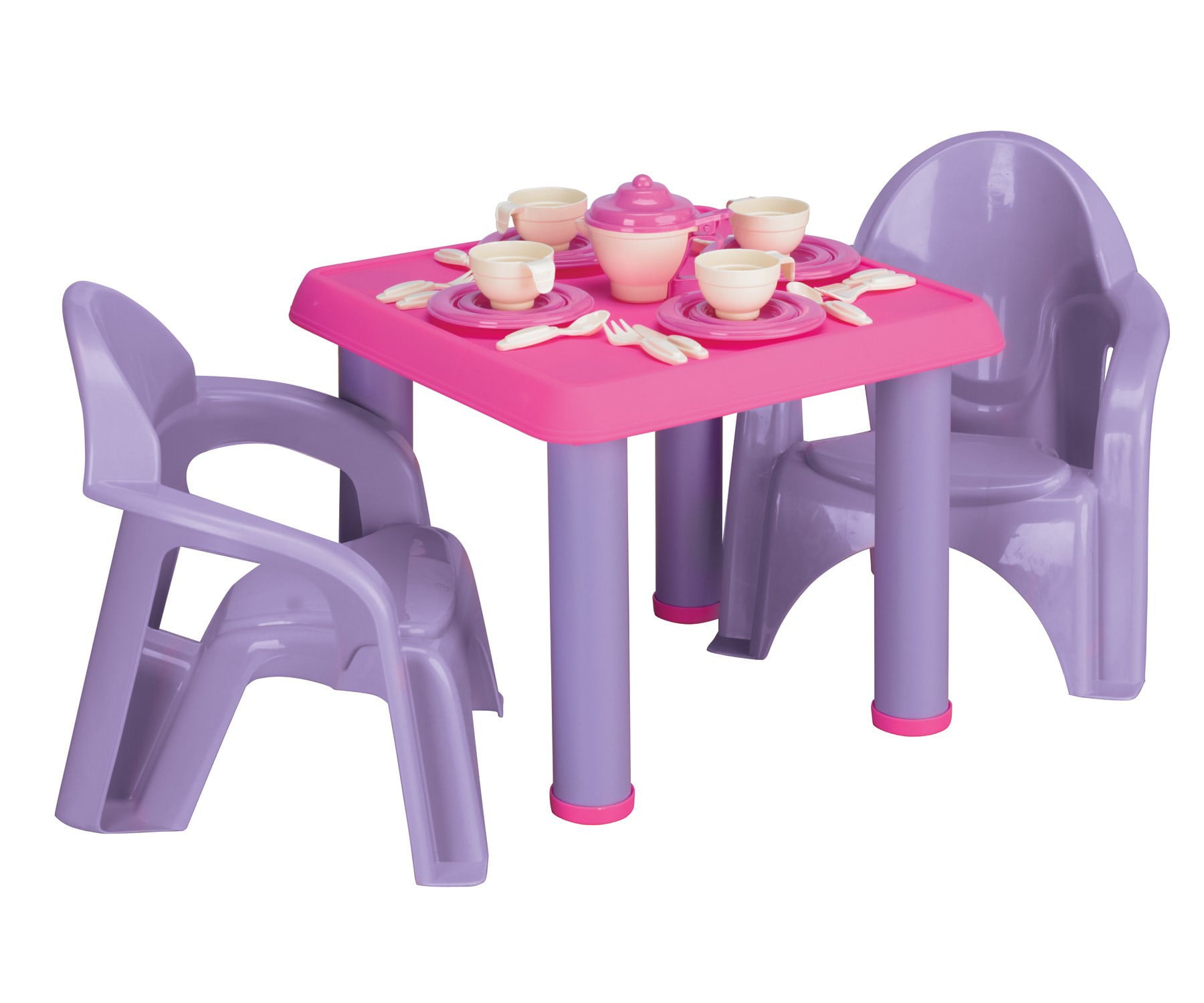 American Plastic Toys Tea Party Play Set with 28 Piece Accessory Play Set Unisex Indoor and Outdoor Toy for Kids