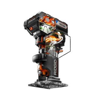 RIDGID 18V OCTANE Brushless Cordless Compact Fixed Base Router Kit w Bit Bases 18V Lithium-Ion 2.0 Ah Battery and Charger R860443B-AC9302