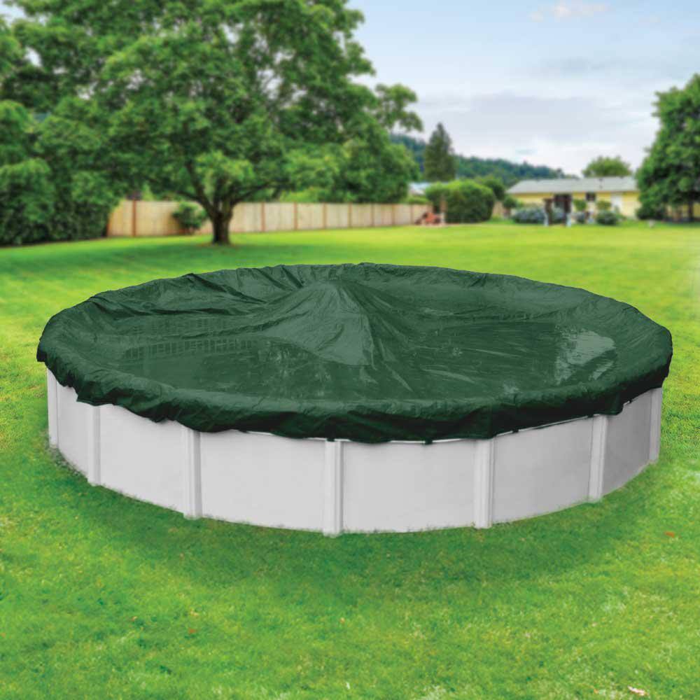 Pool Mate Heavy-Duty 24 ft. Round Grass Green Winter Pool Cover 3224-4-PM