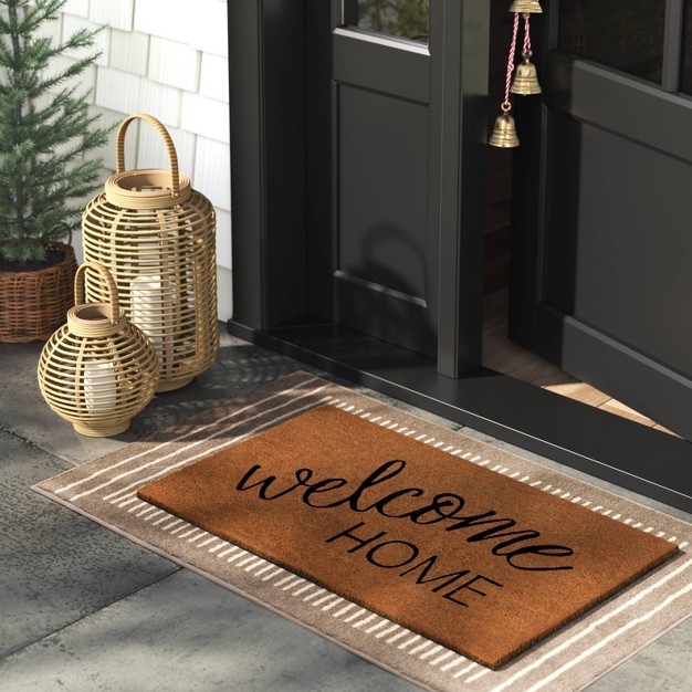 x27 welcome Home x27 Coir Doormat Black