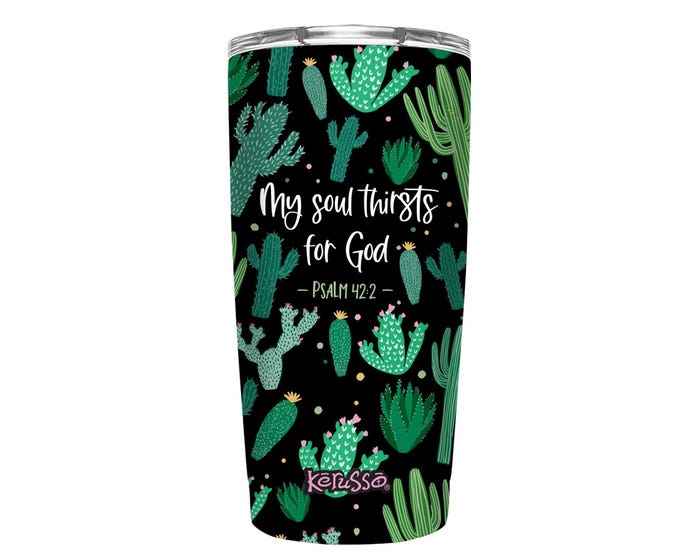 Kerusso® Dual Wall / Stainless Steel Mug - Cactus， 20 oz. - MUGS287