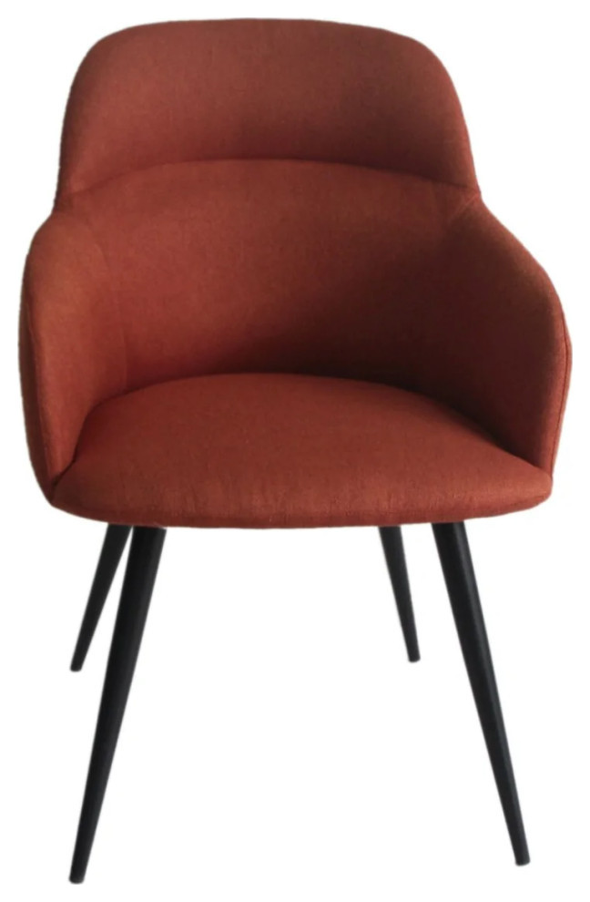 Adam Modern Orange  ampBlack Dining Chair Set of 2   Midcentury   Dining Chairs   by V.S.D Furniture  Houzz