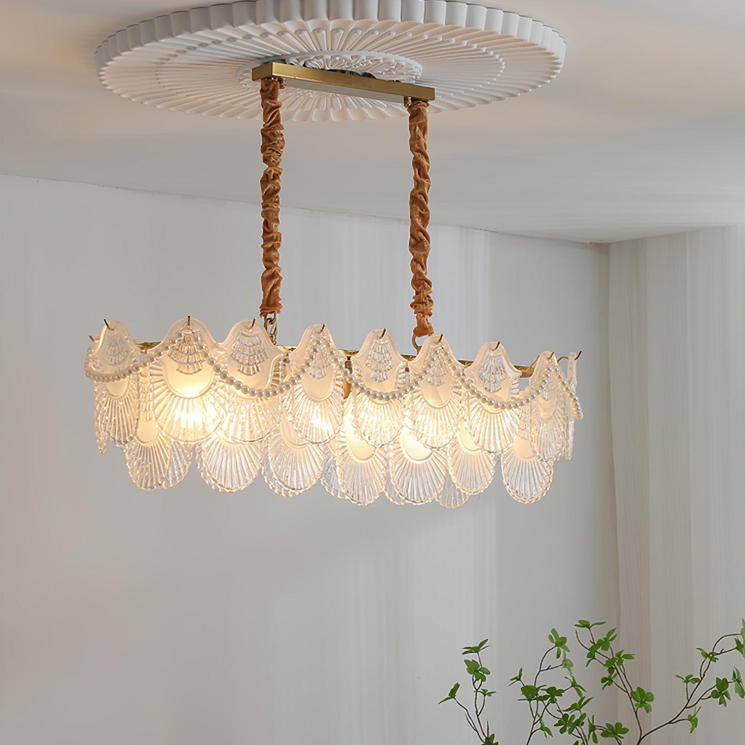 Pearl Glass Shell Chandelier