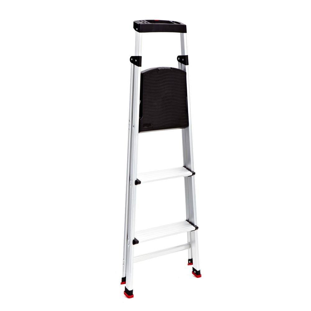 Rubbermaid 3-Step Aluminum Step Stool with 225 lb. Load Capacity Type II Duty Rating RMA-3-COM