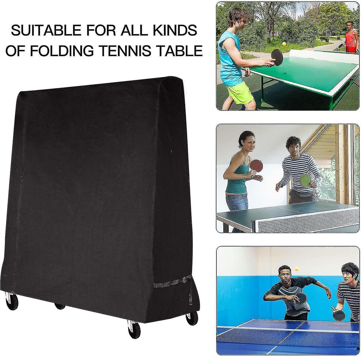 Table Tennis Table Cover Waterproof Cover For Ping Pong Table 165 X 70 X 185 Cm Black