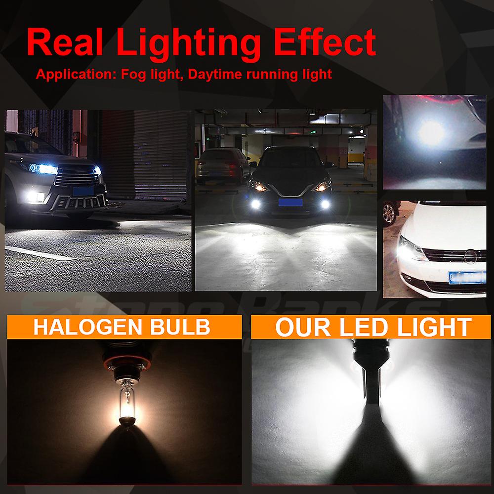 H7 108w Led Fog Light Kit Bulbs Car Driving Lamp Drl 6000k Hid White 20000lm