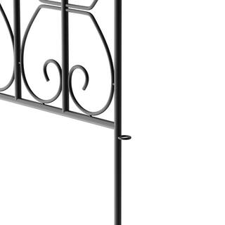 Kingdely 32 in. H x 24 in. Black Steel Garden Fence Panel Rustproof Decorative Garden Fence (10-Pack) TC-WFKF170054-02