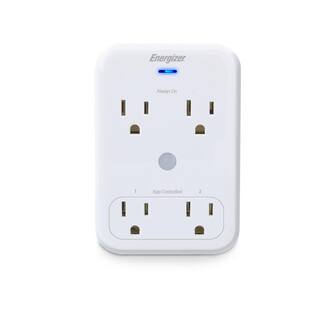 Energizer Smart Wi-Fi Wall Tap 4 Outlet Works With AlexaSiriGoogle Assistant EWT3-1000-WHT