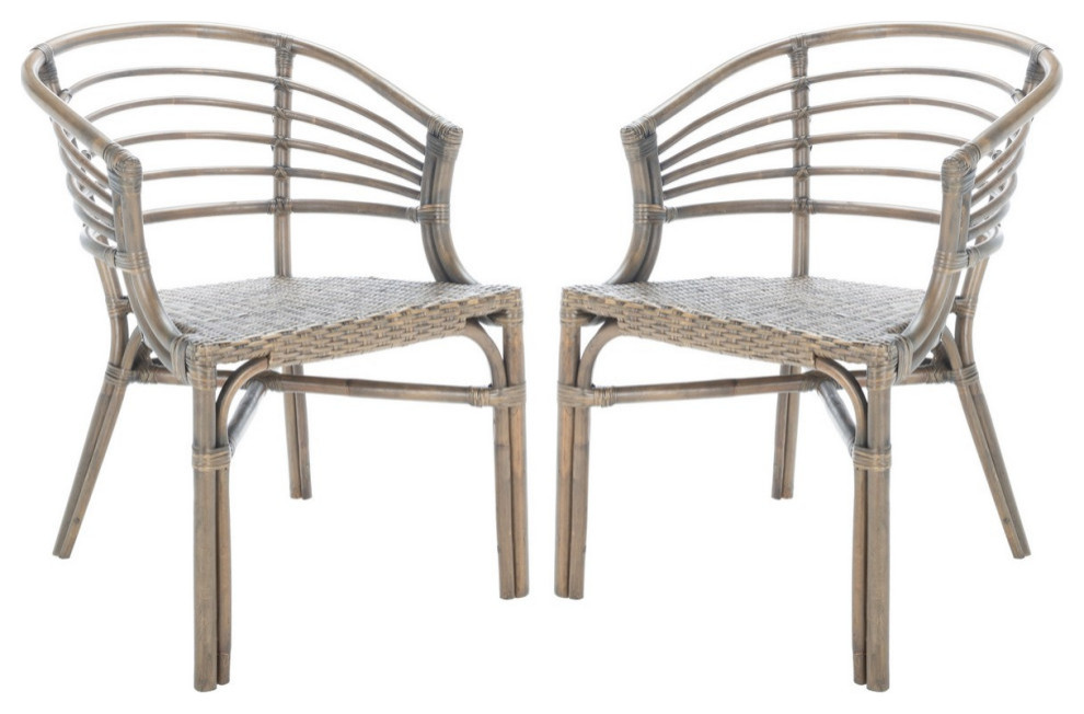 Utopia Rattan Dining Chair  Set of 2  Walnut   Tropical   Dining Chairs   by V.S.D Furniture  Houzz