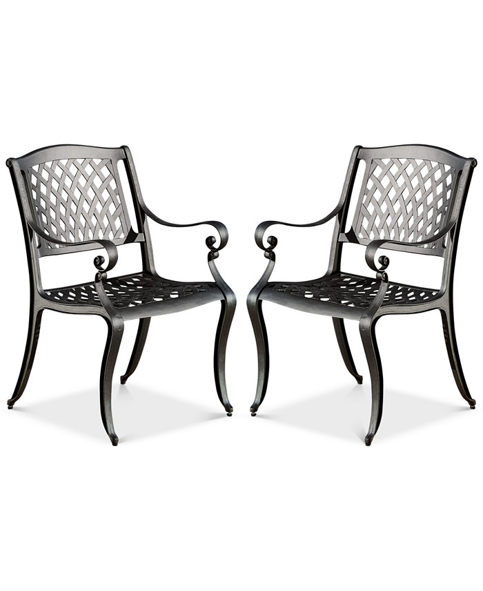 Noble House Orven Set of 2 Cast Aluminun Outdoor Chairs