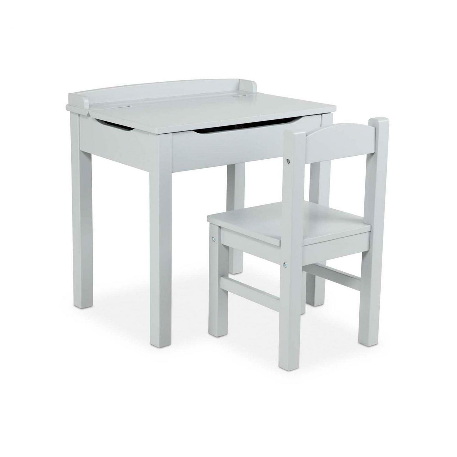 Melissa and Doug Wooden Lift-Top Desk and Chair  Gray