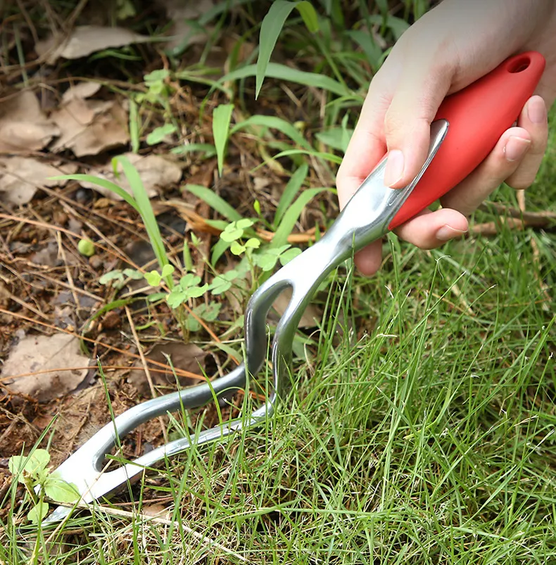 Hot Sell Stainless Steel Head Garden Weeding Tools Sawtooth Garden Hand Weeder With Rubber Handle