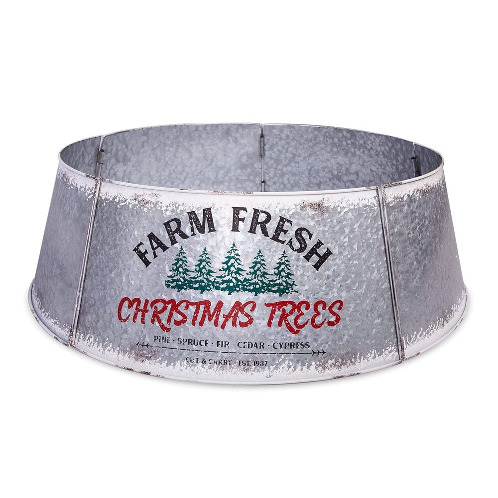 Galvanized Tree Collar - Large To Small Christmas Tree. Adjustable Metal Skirt