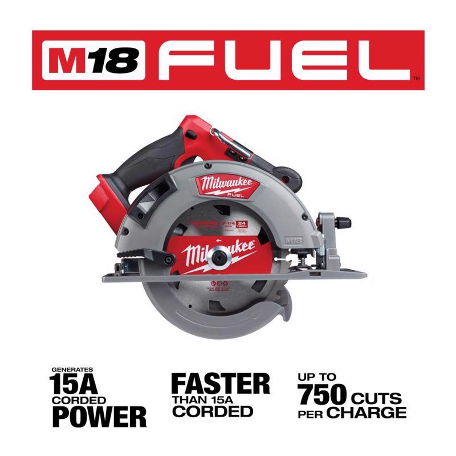 MW M18 FUEL 18 V 7-1/4 in. Cordless Brushless Circular Saw Tool Only