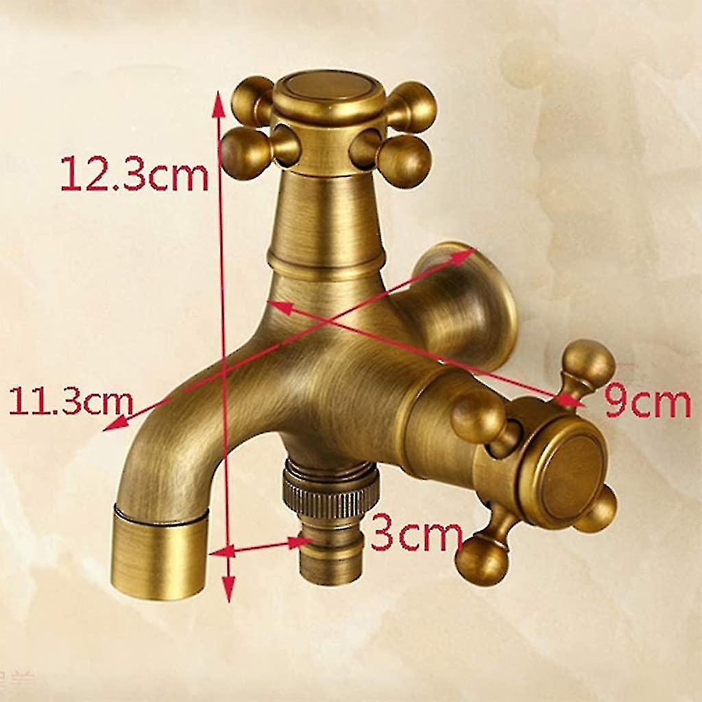 Antique Faucet European Dual-use Style Mop Pool Faucet Bathroom Wall Mounted Outdoor Garden Vintage