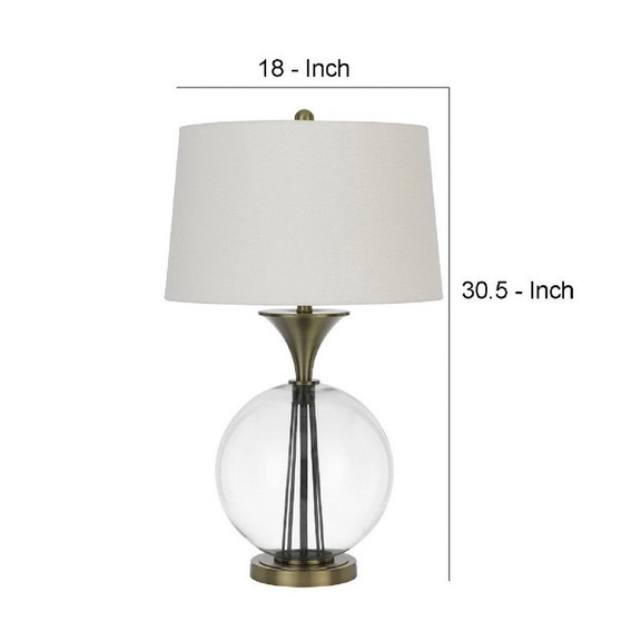 Benjara BM272230 46 Inch Metal And Glass Globe Tab...