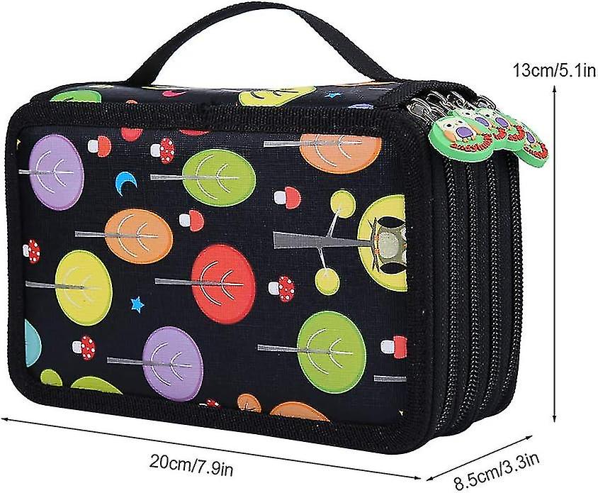 Portable Zippered Pencil Bag  Stationery Pouch Bag Case For Color Pencils Pens Colored Pencil Case