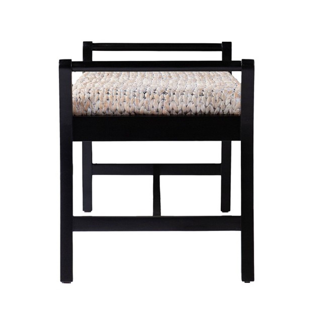 Water Hyacinth Bench Whitewashed black Aiden Lane