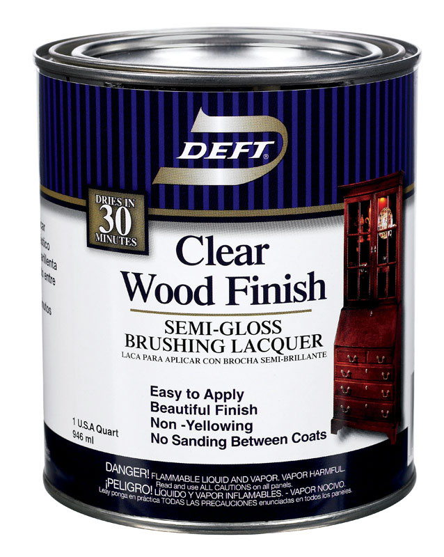 Deft Semi-Gloss Clear Oil-Based Brushing Lacquer 1 qt