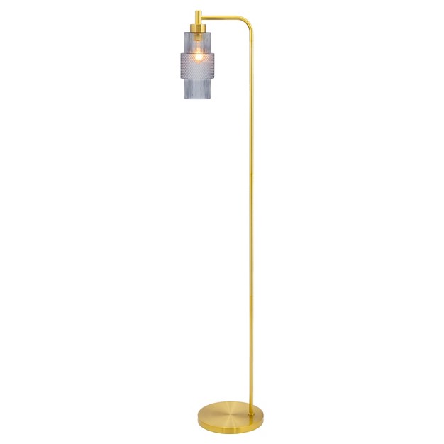 Kyra Pillar Shade Floor Lamp Blue gold River Of Goods