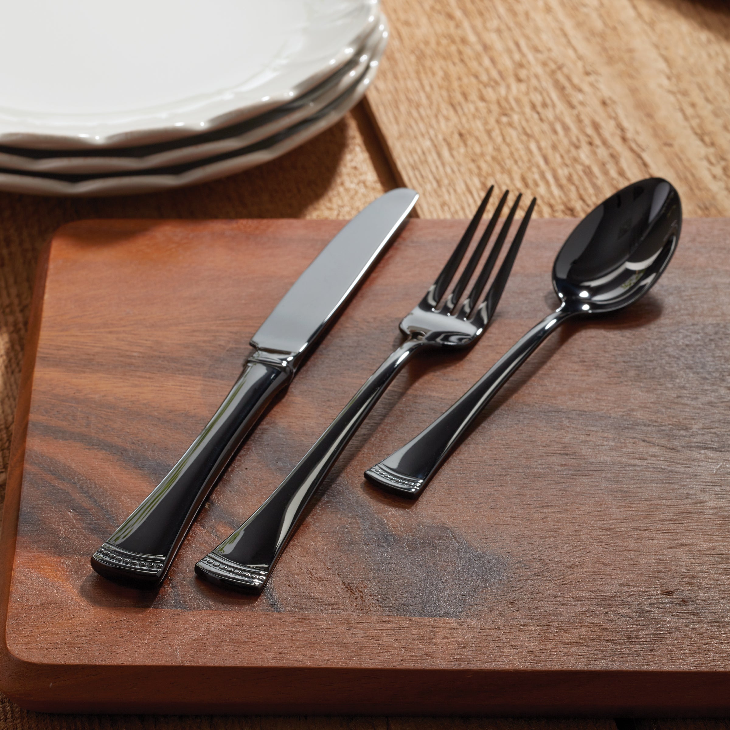 Portola Black 20-Piece Flatware Set