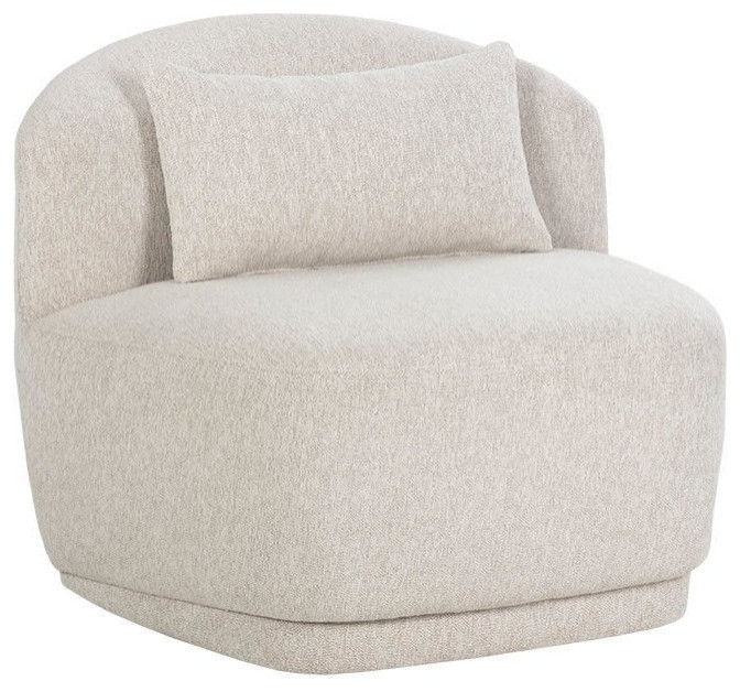 Sefton Swivel Armless Chair  Dove Cream   Transitional   Armchairs And Accent Chairs   by Peachtree Fine Furniture  Houzz