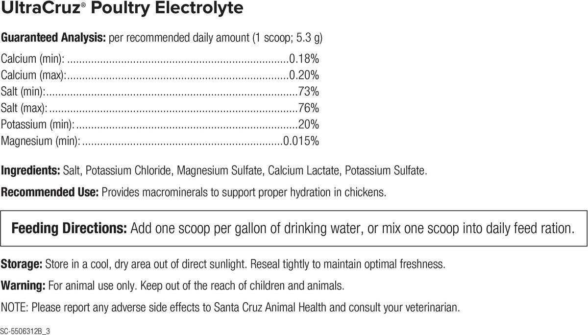 UltraCruz Electrolyte Poultry Supplement