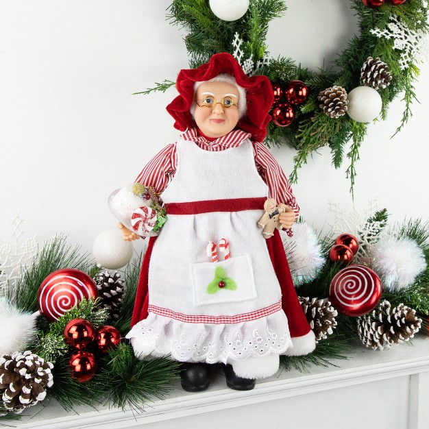 Chef Mrs Claus With Cake And Gingerbread Man Christmas Figure