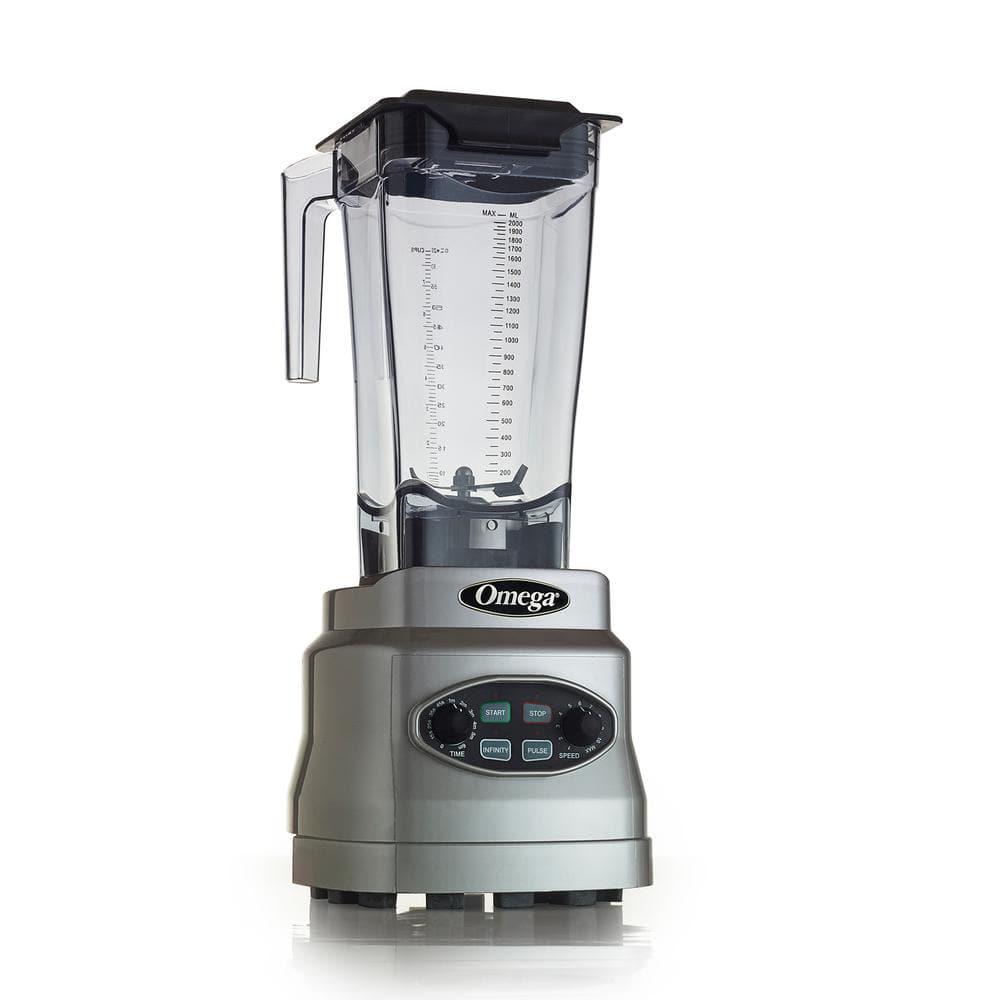 Omega 3 HP 64 oz 11Speed Silver Blender with Container Timer and Infinity Control