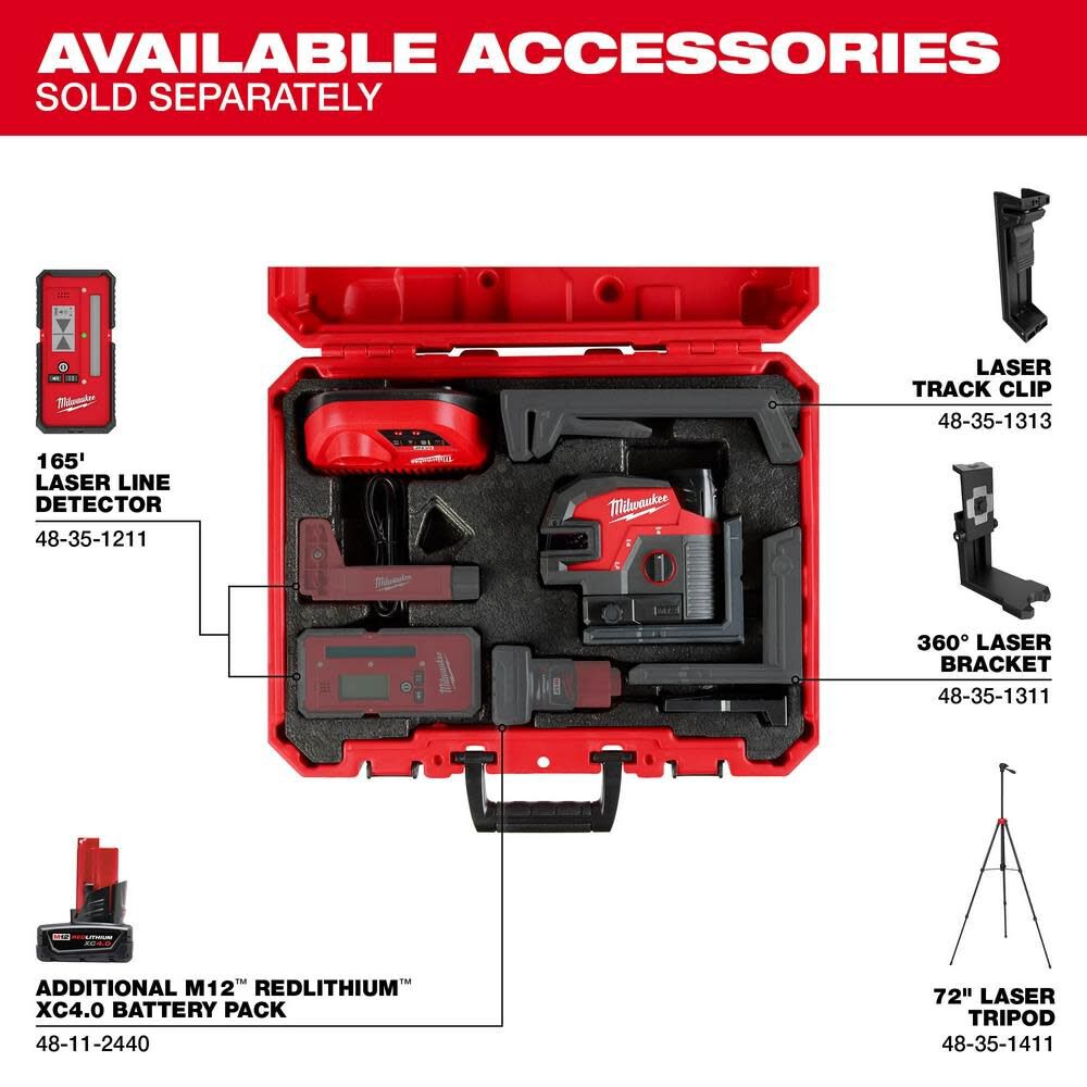 MW M12 Green Cross Line and 4 Points Laser Kit 3624-21 from MW