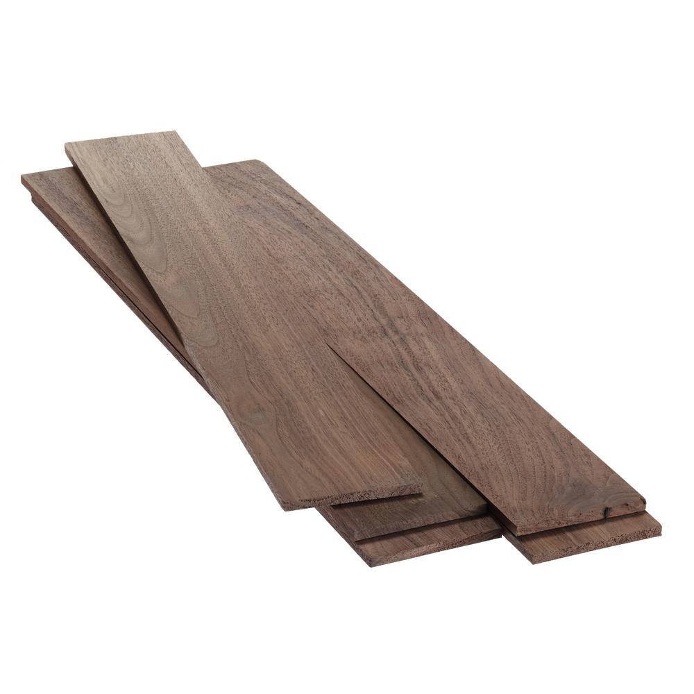 Swaner Hardwood 14 in. x 3-12 in. x 2 ft. Select Walnut KD S4S Board (5-Pack) OL010316WA