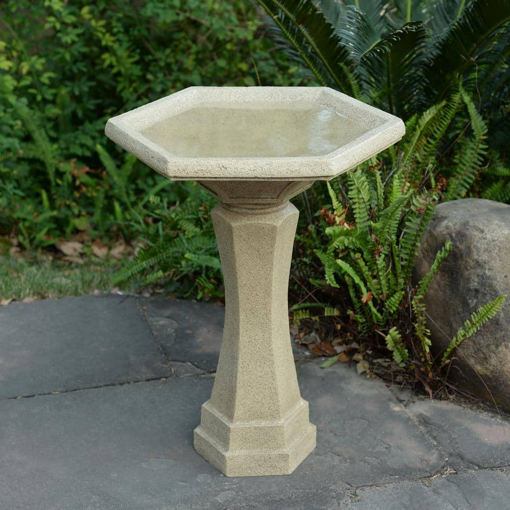 Manor Brook Riverhead Sandstone Resin Round Birdbath MB100599