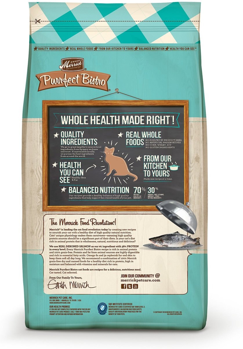 Merrick Purrfect Bistro Grain-Free Real Salmon + Sweet Potato Recipe Adult Dry Cat Food