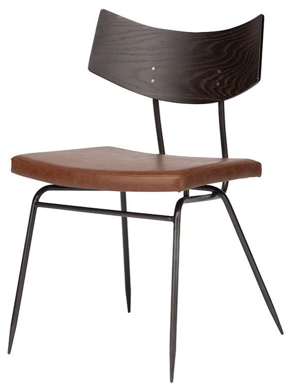 Soli Dining Chair Seared/Black Leather   Industrial   Dining Chairs   by Old Bones Co.  Studios  Houzz