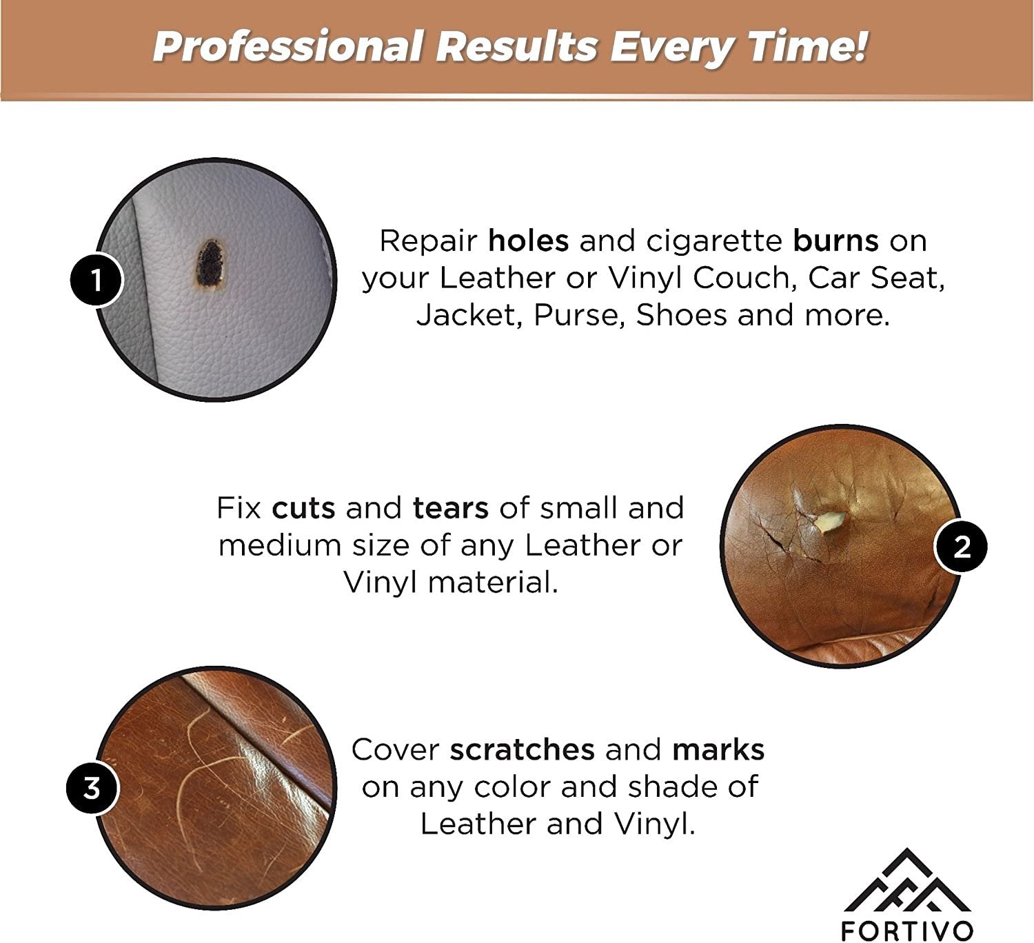 Black Leather and Vinyl Repair Kit - Furniture， Couch， Car Seats， Sofa， Jacket， Purse， Belt， Shoes | Genuine， Italian， Bonded， Bycast， PU， Pleather |No Heat Required | Repair and Restore