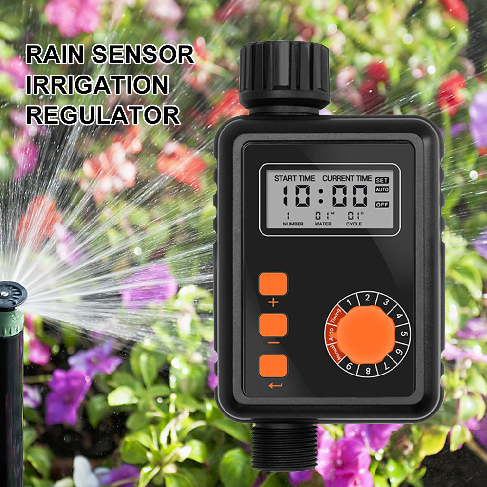 Kkmoon Electronic Irrigation Regulator Automatic Irrigation Timer With Large Lcd Screen Waterproof Sprinkler Controller 9 Separate Timing Programs Weak Electricity Protection Rain Sensor Out