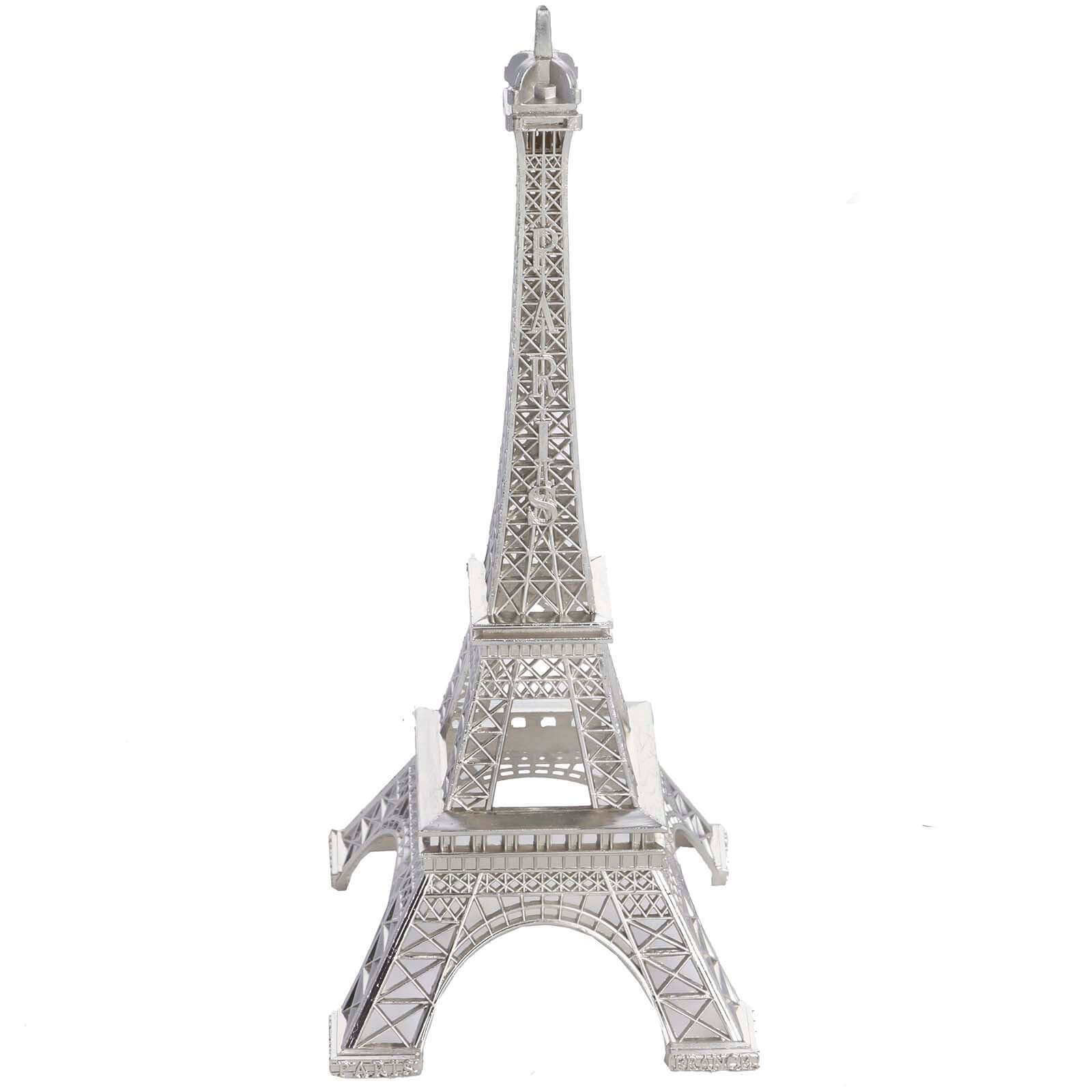 Silver Metal Eiffel Tower Table Centerpiece, Decorative Cake Topper - 10