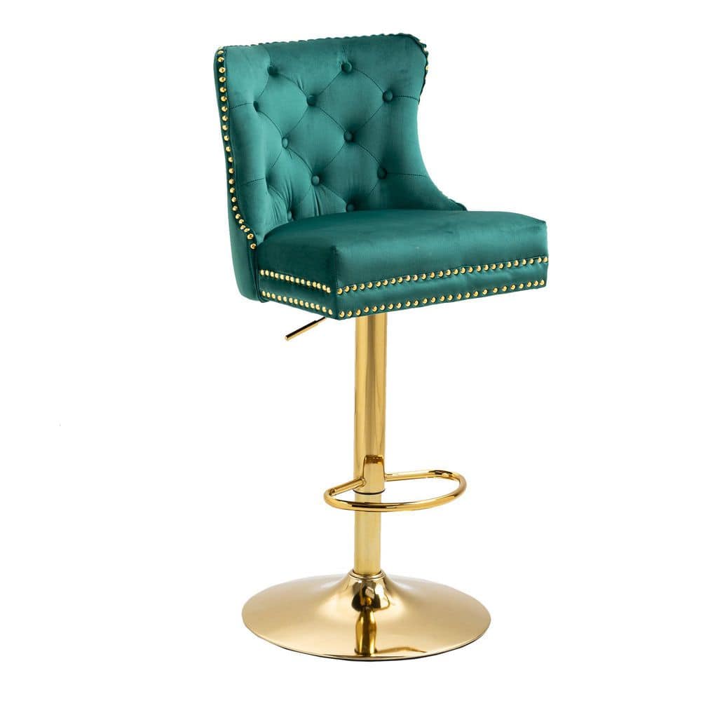 46.46 in. Emerald Bar Stools with Low Back and Footrest Counter Height Bar Chairs GM-H-673