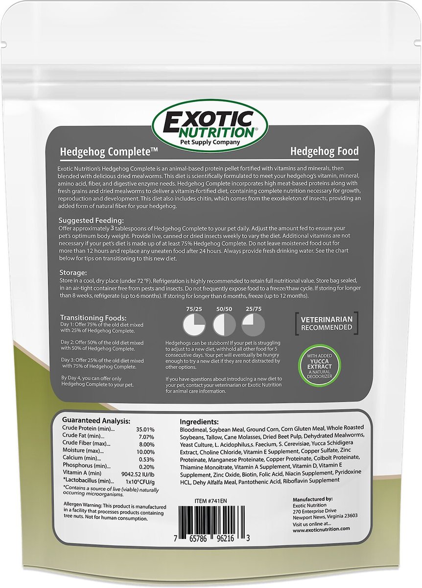 Exotic Nutrition Hedgehog Complete Hedgehog Food